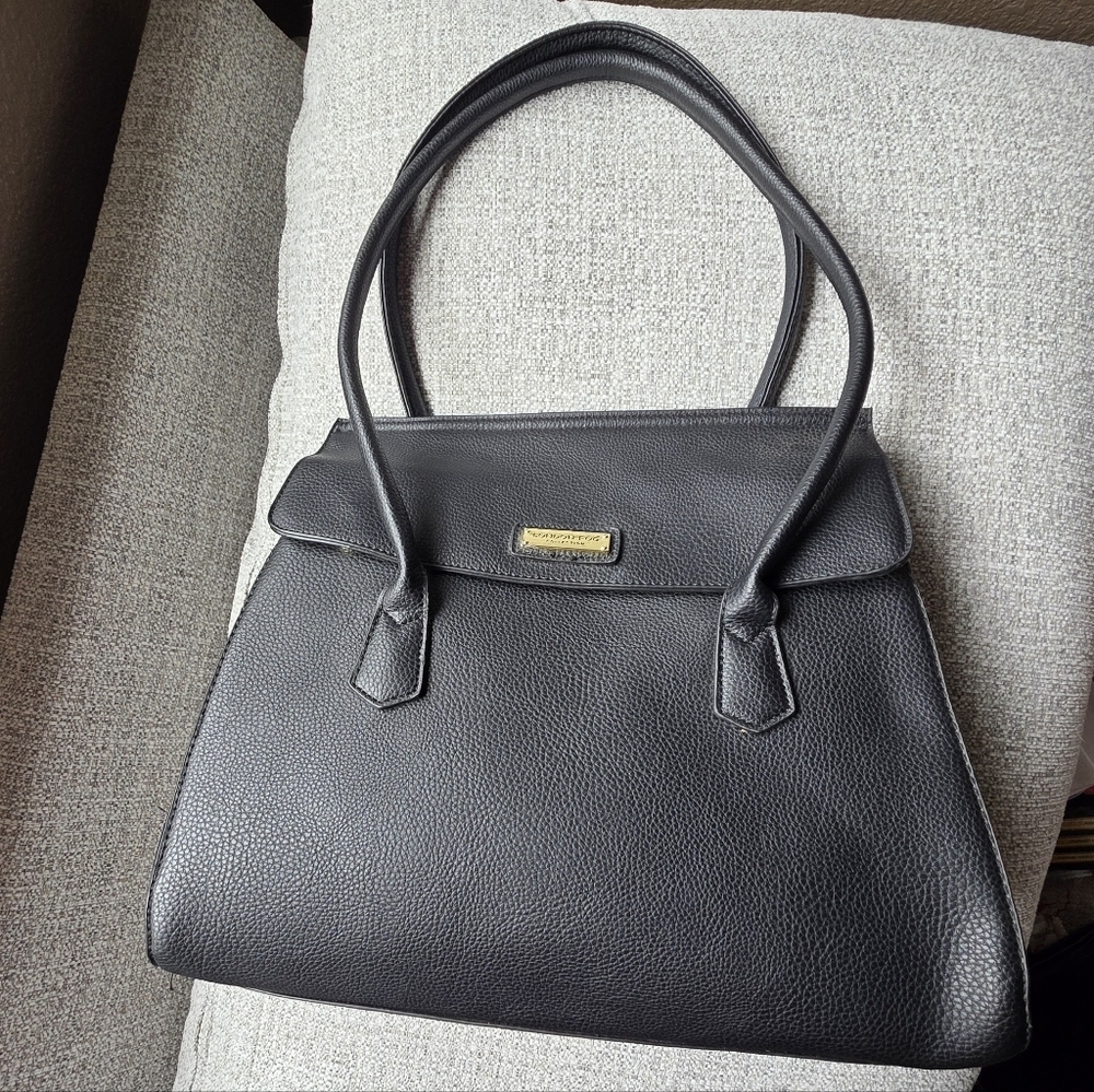 London Fog Matilda satchel in vegan leather.